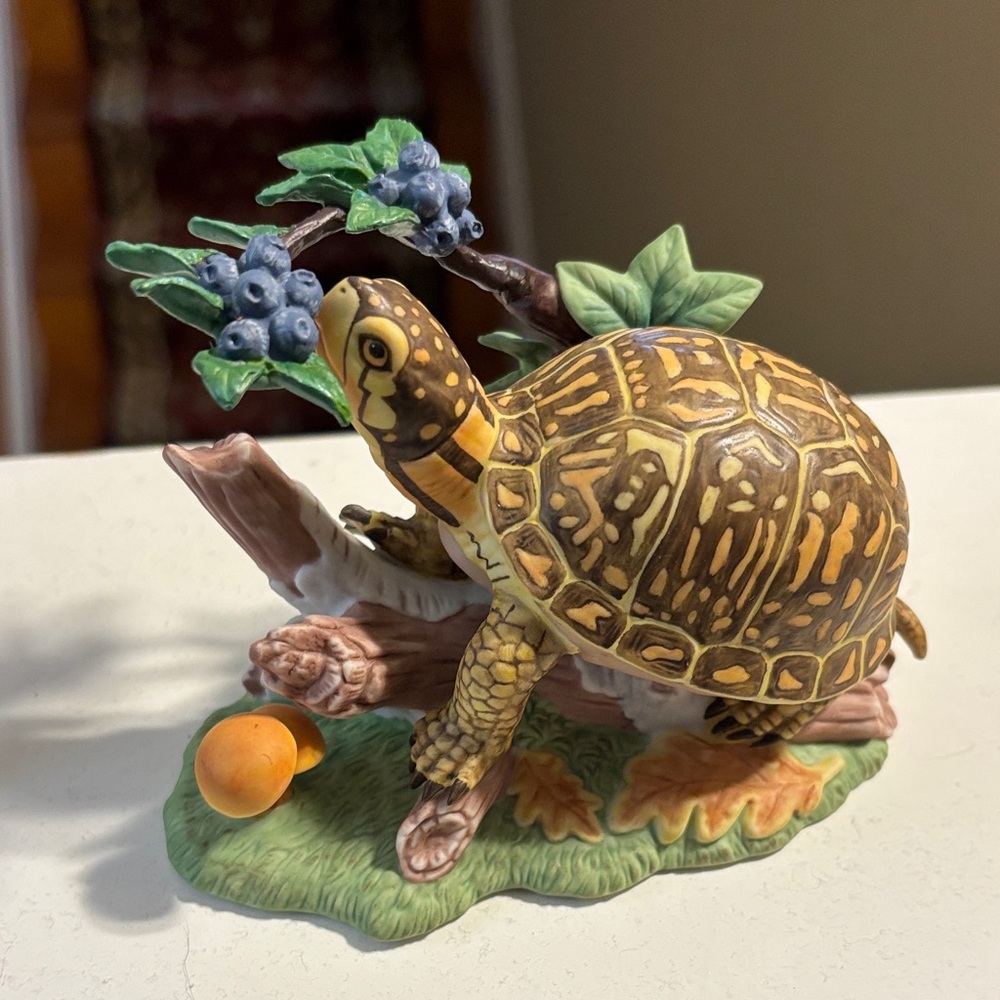 Lenox Box Turtle Figurine with Blueberries